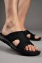 Men's Black Daily Sports Slipper - Mesh Detailed Comfortable Sole-V1