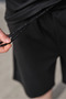 Black Half-Zip Polo Collar T-Shirt Shorts Set E7348 - 7