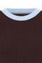 Brown Halter Neck Striped Detail Long Sleeve Knitwear Blouse - 4