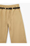 Comfortable Fit Drawstring Waist Belt Detail Gabardine Wide Leg Pants - 5
