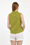 Shirt-Front Tie-Detail Sleeveless Shirt-1510 - 3