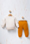 Rocha Baby Boy Ecru Cinnamon Dog Figured 2-Piece Set - Cotton Set with'Hav Hav' Embroidery - 4