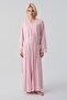 Long Sleeve Lace Piece Nursing Set with Stretchy Viscose Nursing Compartments Maternity Dressing Gown Nightgown Set - 2
