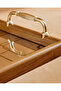 Gold Medium Rectangular Geometric Serving Tray - 4
