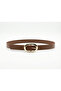Brown Gold Buckled Women's Belt – Minimal Chic Leather-Look Waist Belt I - 4