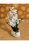 White Artificial Orchid In Ceramic Planter - 3