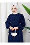 Women's Lace-Up Lace Detailed Modest Dress - 2