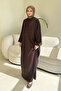 Mahya Seyyar Başör Tulle Ü Combed Cotton Dress - Brown - 8