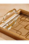 Gold Medium Rectangular Geometric Serving Tray - 3