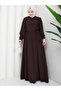 Women's Lace-Up Lace Detailed Modest Dress - 3