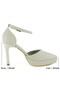 Lucy Beige Soft Vegan Strappy Pointed Toe Thin Platform Heeled Shoes - 5