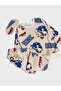 Boy's Cotton Piece Beige Color Sonic Pattern Long Sleeve Pajama Set with Glasses and Band Transitional - 3