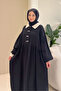 Aloura Collared Double Buttoned Muslin Dress - Black - 2