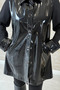 Zeryon Black Patent Leather Leather Women's Coat - Long Design - 6