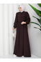 Women's Lace-Up Lace Detailed Modest Dress
