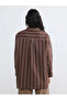 Lcw modest brown striped poplin women's shirt tunic - 4