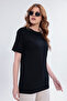 Women's 5-Piece Black Basic T-Shirt Set, 30/1 Single Jersey Cotton , Soft Texture, Crew Neck - 6