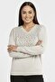 Women's V-Neck Front Glitter Detailed Plus Size Knitwear Blouse - 3