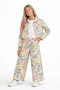 Girl's Floral Print Pants 3-Piece Set