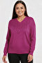 Women's V-Neck Front Glitter Detailed Plus Size Knitwear Blouse - 3