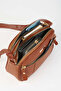 Women's 4 Compartment Faux Leather Medium Size Zipper Closure Handbag and Shoulder Bag - 3