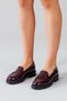 Burgundy Patent Leather Loafers Genuine Leather Women's Shoes Real Leather Patent Leather Women's Loafers Burgundy College Shoes - 8