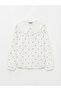 Lcw Kids Ecru Peter Pan collar Printed Poplin Girl's Shirt