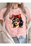 Women's Vintage Pop Art Printed Oversized T-Shirt Loose Fit