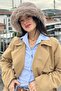 Women's Winter Mink Fur Detailed Plush Hat |   Soft Textured Cold-Proof Bucket - 3