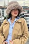 Women's Winter Mink Fur Detailed Plush Hat |   Soft Textured Cold-Proof Bucket - 6