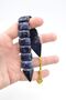 Coarse Grain Marbled Dark Navy Blue Powder Amber Fish Prayer Beads 004 - 5