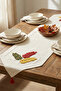 Bohemian Başak Punch Embroidered Cotton Table Runner (40X130 cm) Cotton Panama Linen - 7