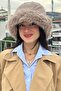 Women's Winter Mink Fur Detailed Plush Hat |   Soft Textured Cold-Proof Bucket - 2