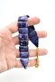 Coarse Grain Maroon Dark Blue Powder Amber Fish Prayer Beads 005 - 5