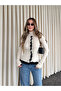 Ecru Mock Neck Lace Detailed Cardigan - 2726