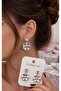 Floral Print Earrings – Yellow & Silver Color – Stylish and Elegant Design