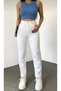 New Season Comfortable Stretchy Women's White Boyfriend Jeans