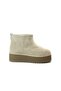 G.9911 Genuine Leather Sand Thick Sole Fur-Trimmed Women's Boots