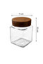 6-Piece Acacia Lid Labeled Square Glass Spice Jar Set - 5