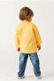Baby Boy Navy Blue Polo Collar Printed Sweatshirt Jeans Pants Set - 3