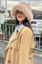 Women's Camel Plush Bucket Hat |   Soft-Textured Winter Model - 7