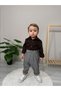 Mini Gentleman 2-Piece Baby Boy Set with Brown Shirt and Gray Pants - 4