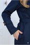 Long Belted Women's Trench Coat with 4 Buttons |   Waterproof Tok Fabric – Navy Blue - 4