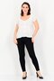 Women V Neck Pleated Short Sleeve Blouse, White - 4