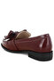 Women's Classic Chunky Bow Loafers In Burgundy - 4