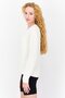 Women Round Neck Long Sleeve Polka Dots Shirt, Ivory - 3