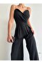 Imported Crepe Fabric Strap Wide Leg Jumpsuit Dress (Colorful) - 4