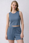 Women's Bürümcük Basic Strap Cropped Short Shorts Bottom Top Shorts Set - 2