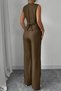 New Season Women's Strappy Button-Front Blouse and Pants Linen Two-Piece Holiday Set - 3