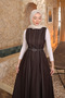 Brown Belted Pocketed Denim Gilet Dress - 5